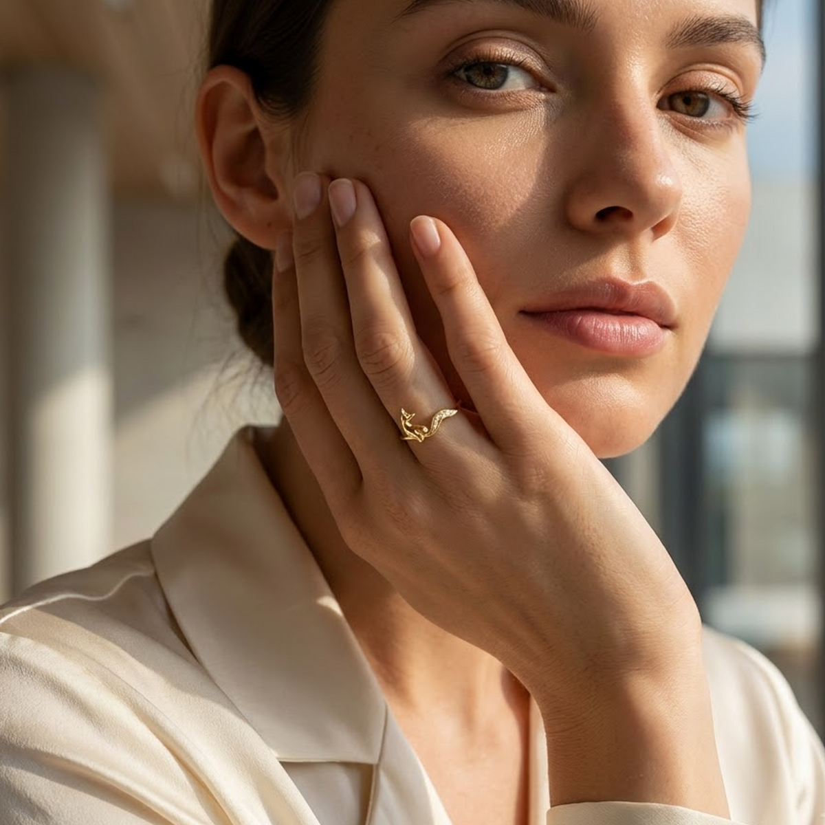 fox inspired gold ring
