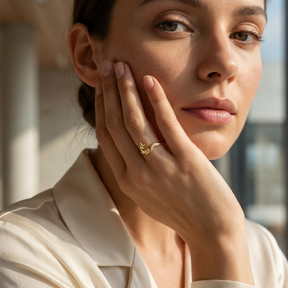 fox inspired gold ring