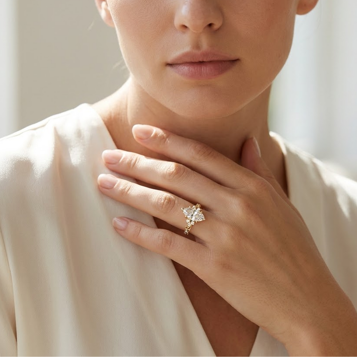 engagement rings marquise gold​

