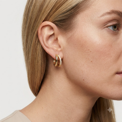 0.15 Ct Lab Grown Diamond Huggie Hoop Earrings | 14K Gold | Round Cut Diamonds