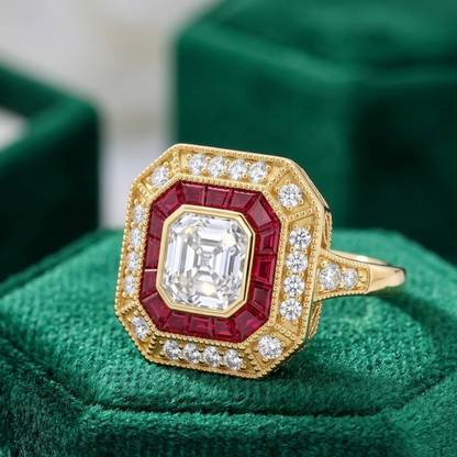 asscher cut diamond engagement rings​


