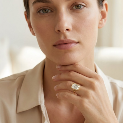 real emerald cut diamond ring​

