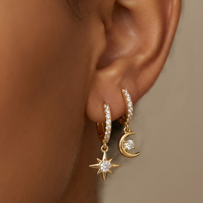 gold dangle earrings​

