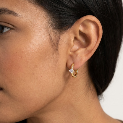 0.12 carat diamond huggie earrings