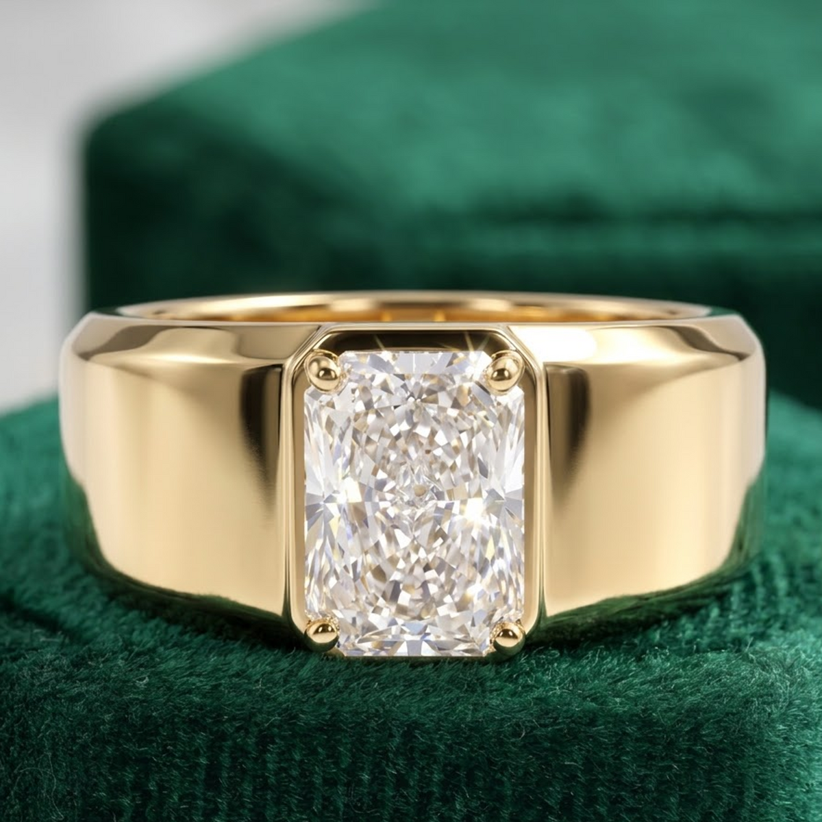 men's solitaire lab grown diamond ring