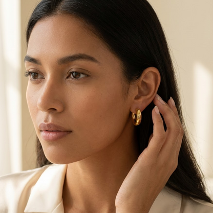 gold earring chunky​

