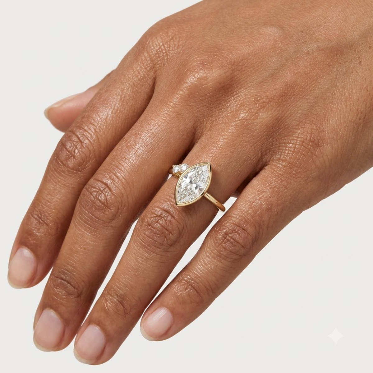 1.00 Ct Marquise Lab Grown Diamond Ring in 14K Gold | Amavida