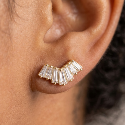 baguette cut diamond hoop earrings​

