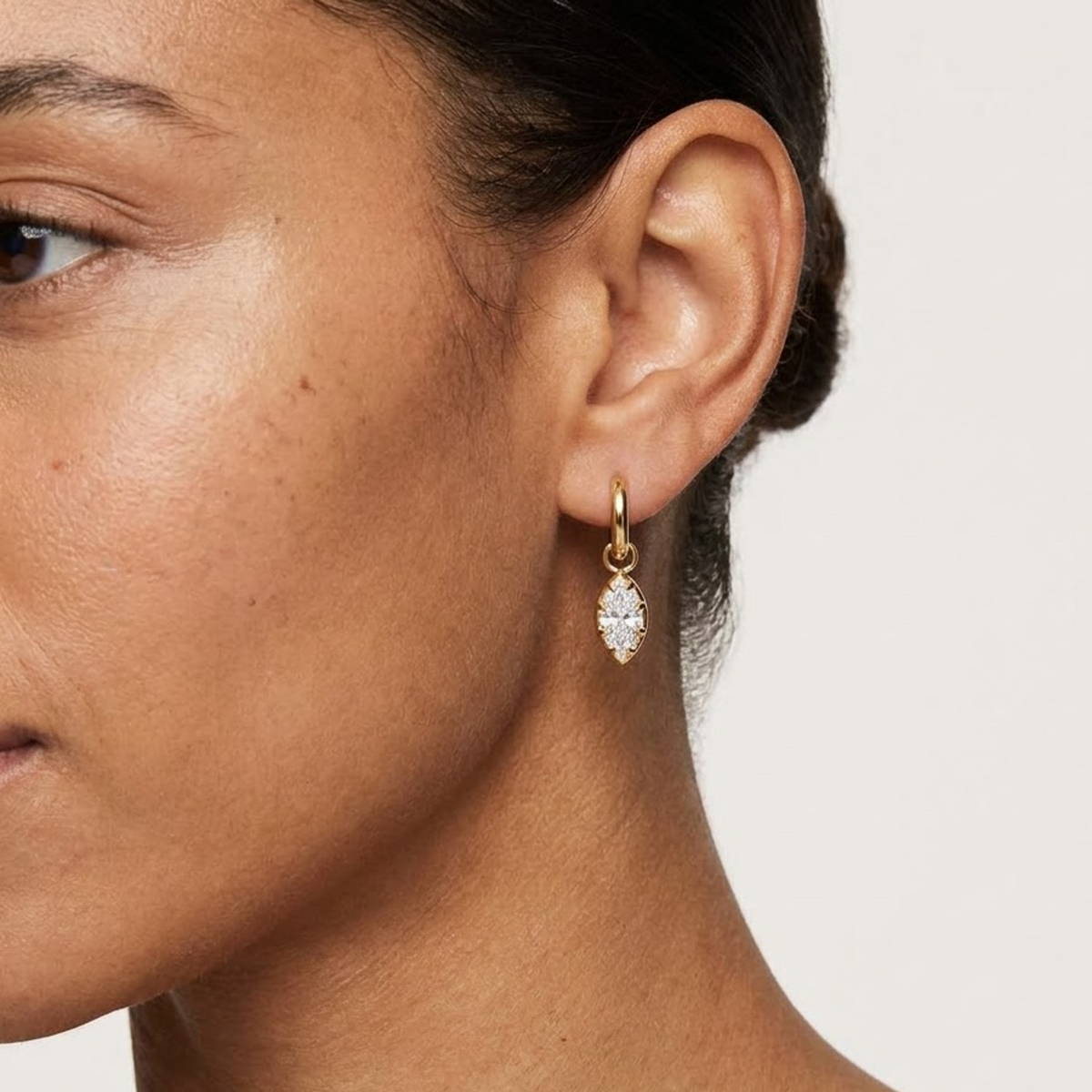 marquise shaped hoop earrings
