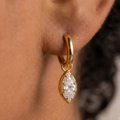 marquise diamond hoops