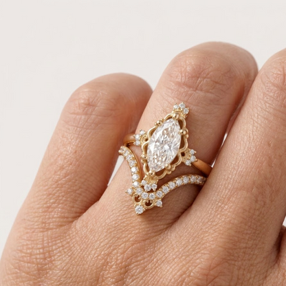 art deco vintage marquise engagement ring​

