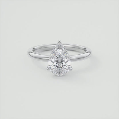 2.00 Ct Pear cut Solitaire Lab Grown Diamond Engagement Ring 14k White Gold