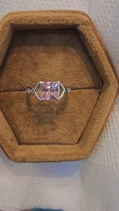 2.00 CT Pink Lab Grown Diamond Engagement Ring, Infinity Gold Ring