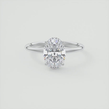 Certified 1.83Ct TW Oval Cut Diamond Engagement Ring Lab Grown 14k Gold