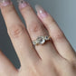 2.00ct Rose Cut Natural Three Stone Diamond Engagement Ring