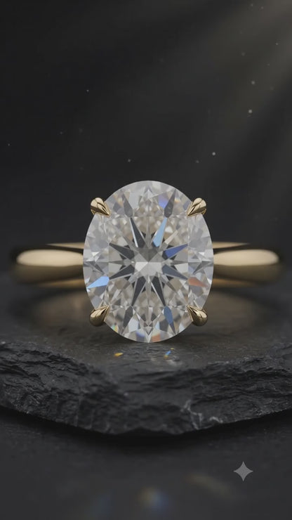 1.00CT Oval Cut Lab Grown Diamond Solitaire Engagement Ring
