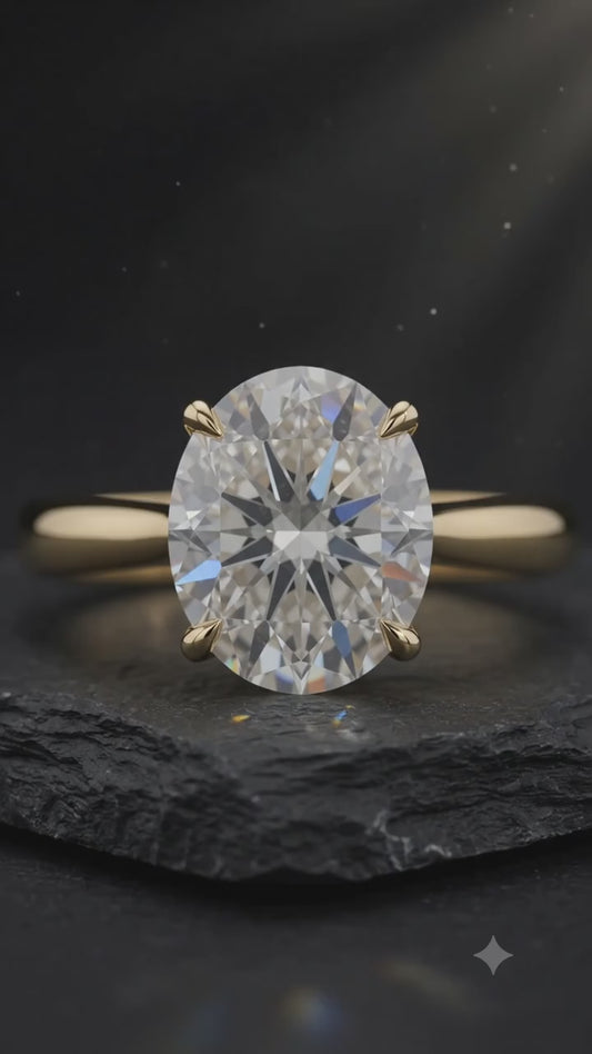 1.00CT Oval Cut Lab Grown Diamond Solitaire Engagement Ring