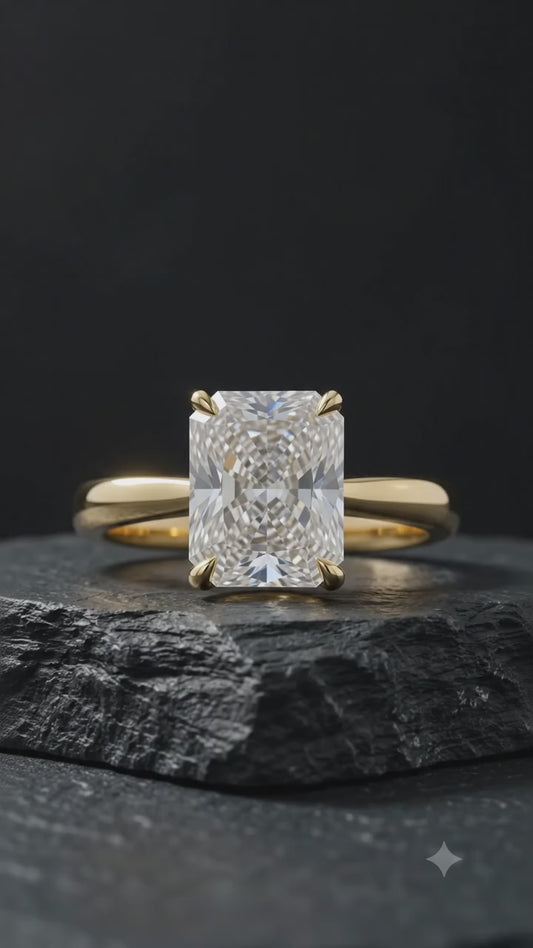 1.00CT Radiant Cut Lab Grown Diamond Engagement Ring