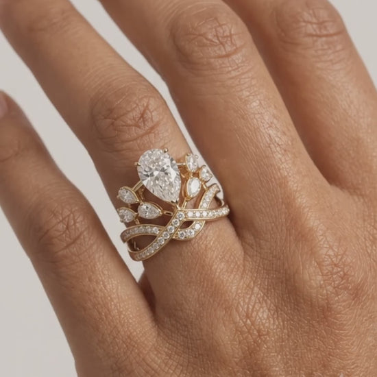 pear lab grown diamond ring