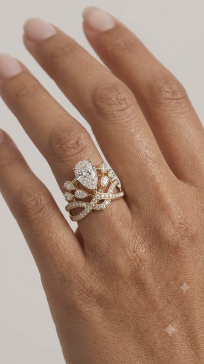 pear lab grown diamond ring