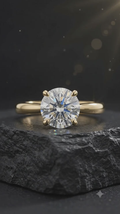 2.00ct Round Cut Lab Grown Diamond Solitaire Engagement Ring