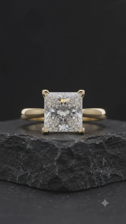 1.00CT Princess Cut Lab Grown Diamond Engagement Ring