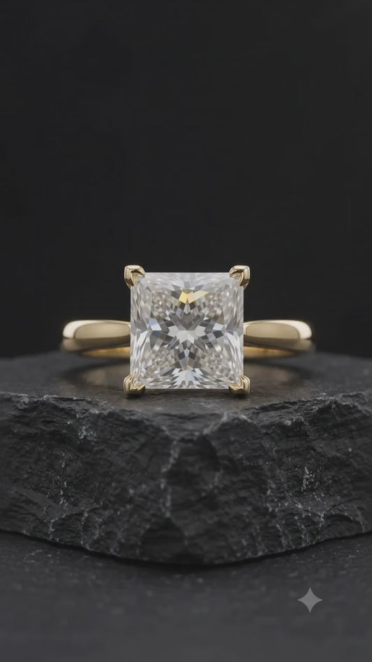 1.00CT Princess Cut Lab Grown Diamond Engagement Ring