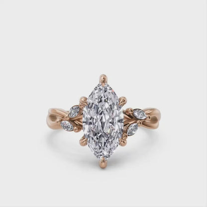 Marquise Shape Lab Grown Diamond Engagement Ring, Ethical & Stunning Design