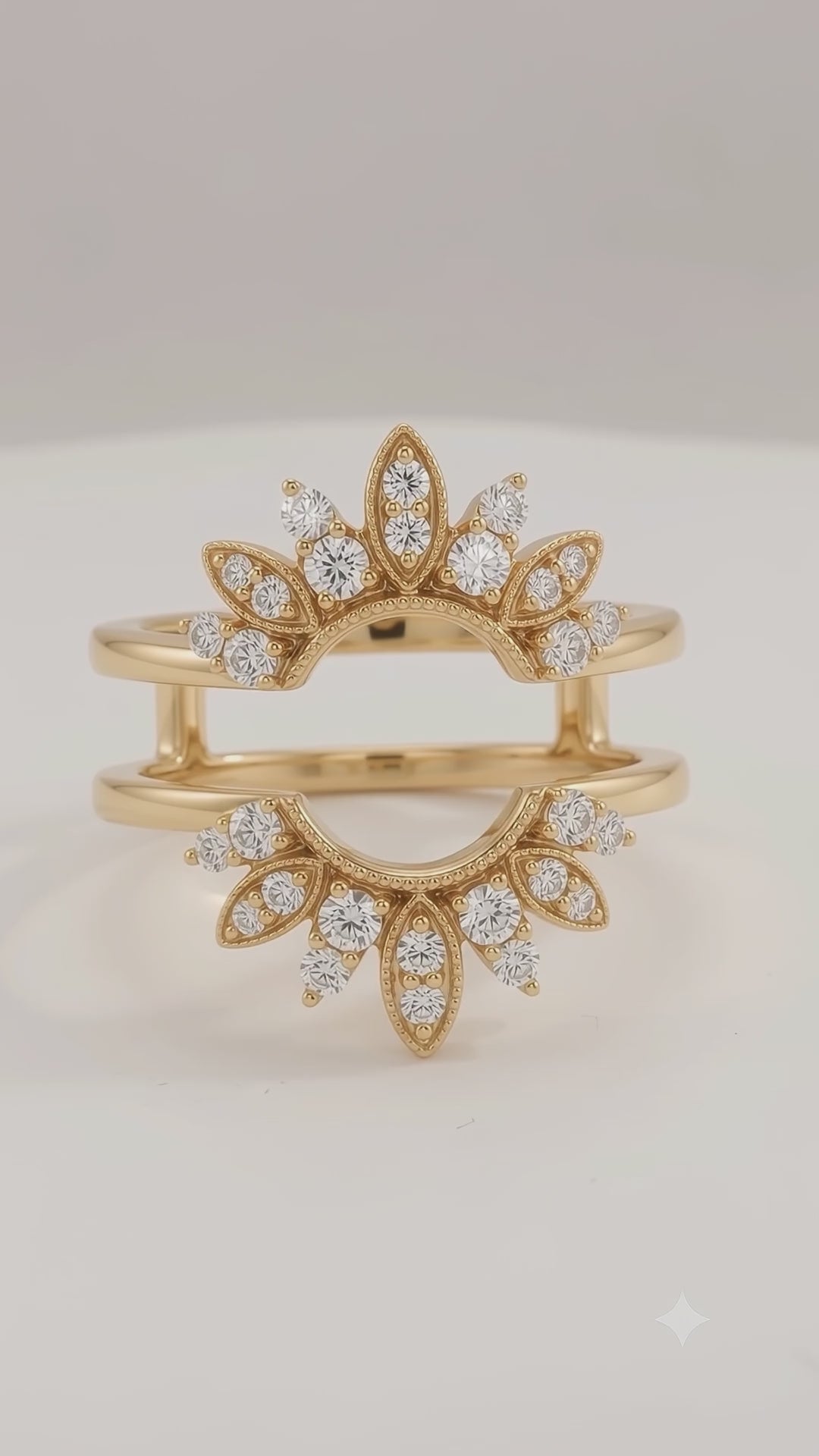 floral lab grown diamond open band ring