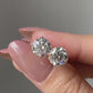Real Moissanite Stud Earrings • 92.5 Sterling Silver Sparkling Studs