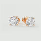 1/2ct Lab Grown Diamond Stud Earrings • 14K Yellow Gold Classic Solitaire Earrings