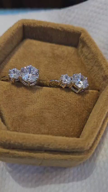 8.00ct Round Lab Grown Diamond Drop Dangle Earrings