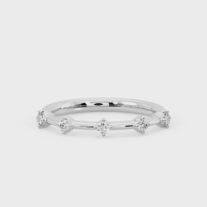 1/8 ct Eternity Lab Grown Diamond Wedding Band Floating Bubble Band Stacking Ring