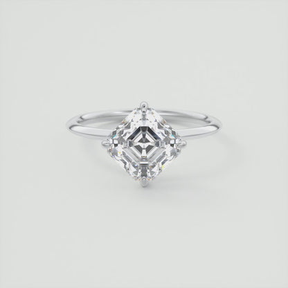 2.00Ct Asscher Cut Lab Grown Diamond Engagement Ring in 14k White Gold