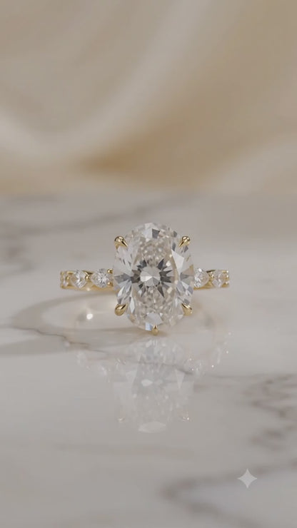 1.40ct Oval Cut Lab Grown Diamond Engagement Ring