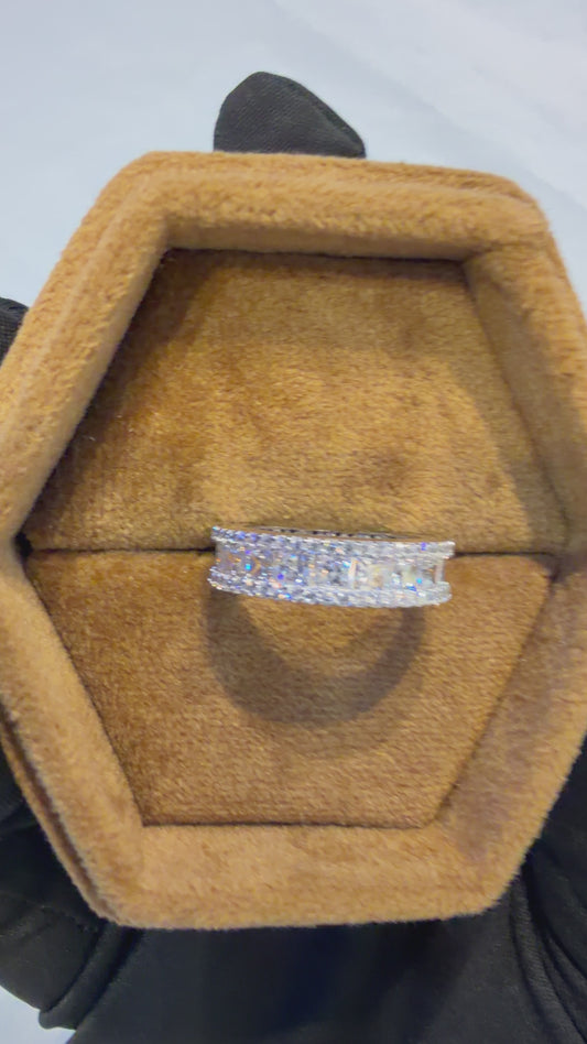 6.780 ct Princess Cut Lab Grown Diamond Full Eternity Wedding Band