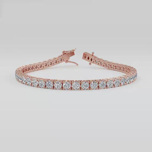 5.00 ct Classic Tennis Style Lab Grown Diamond Bracelet for Women, 14K Gold