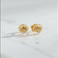 Seashell Stud Earrings • Lab Grown Diamond Earrings