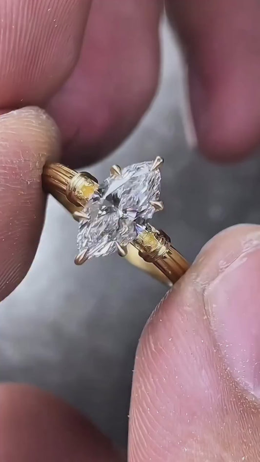 1.00ct Elegant Marquise Cut Lab Grown Diamond Engagement Ring