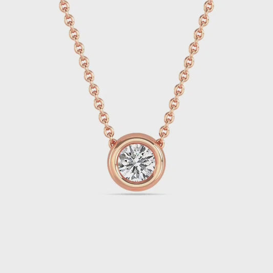 2.00 ct Classic Round Cut Lab Grown Diamond Solitaire Bezel Set Pendant Necklace