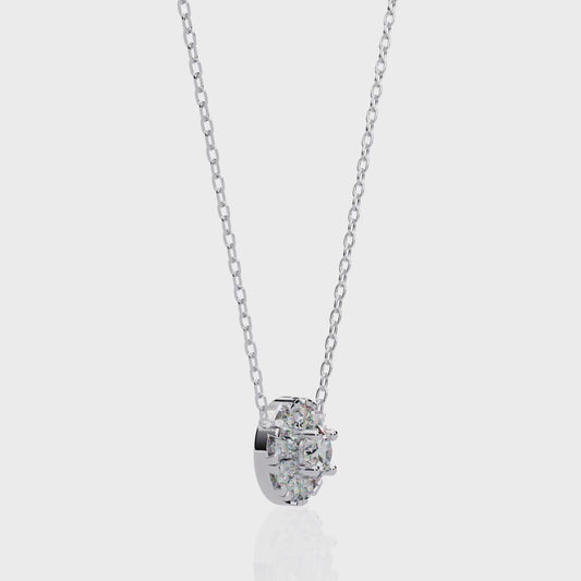 0.240ct Round Cut Lab Grown Diamond Halo Necklace