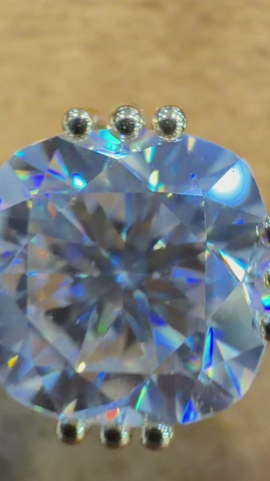 3.600ct Cushion Cut Lab Grown Diamond Solitaire Engagement Ring