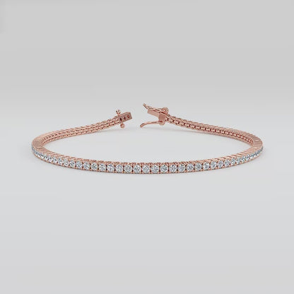 Dainty 1.00ct Lab Grown Diamond Tennis Bracelet, Gift for Wife or Girl friend