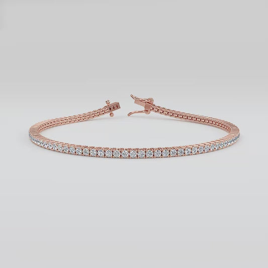 Dainty 1.00ct Lab Grown Diamond Tennis Bracelet, Gift for Wife or Girl friend