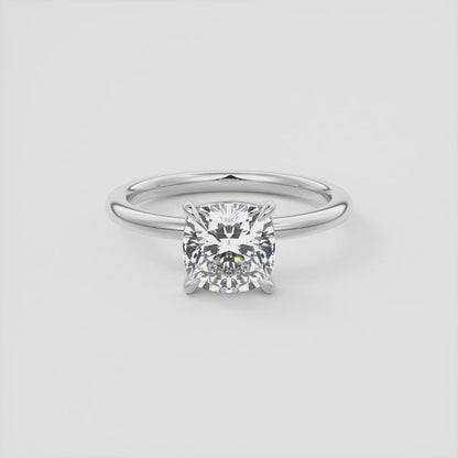 2.00Ct Cushion Cut Lab Grown Diamond Engagement Ring in 14k Yellow Gold