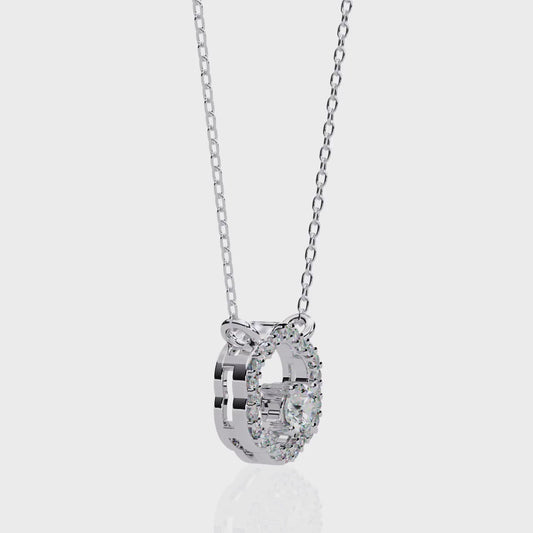 0.30CT Floral Lab Grown Diamond Pendant Necklace in Gold