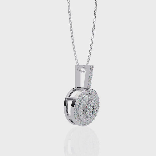 0.265CT Round Halo Cluster Lab Grown Diamond Pendant Necklace