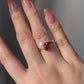 Vintage Pear Shaped Garnet and Pearl Engagement Ring