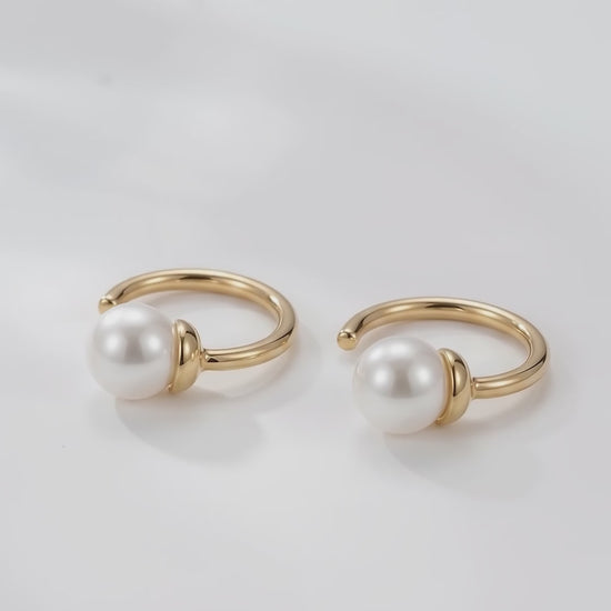 pearl hoops earrings​

