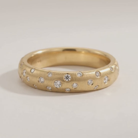 flush set lab grown diamond ring